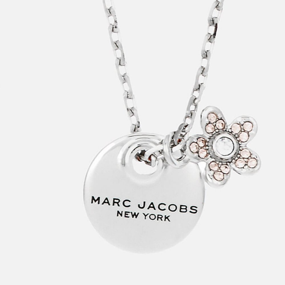 NWT Marc Jacobs  Coin Crystal Pendant Silver-Tone